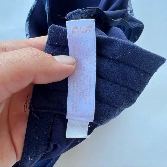 Cacique Blue Tropical Palm Floral Print Lightly Lined Balconette Bra - Picture 6 of 6